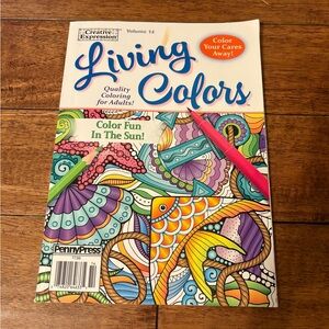 Living Colors, adult coloring book, new